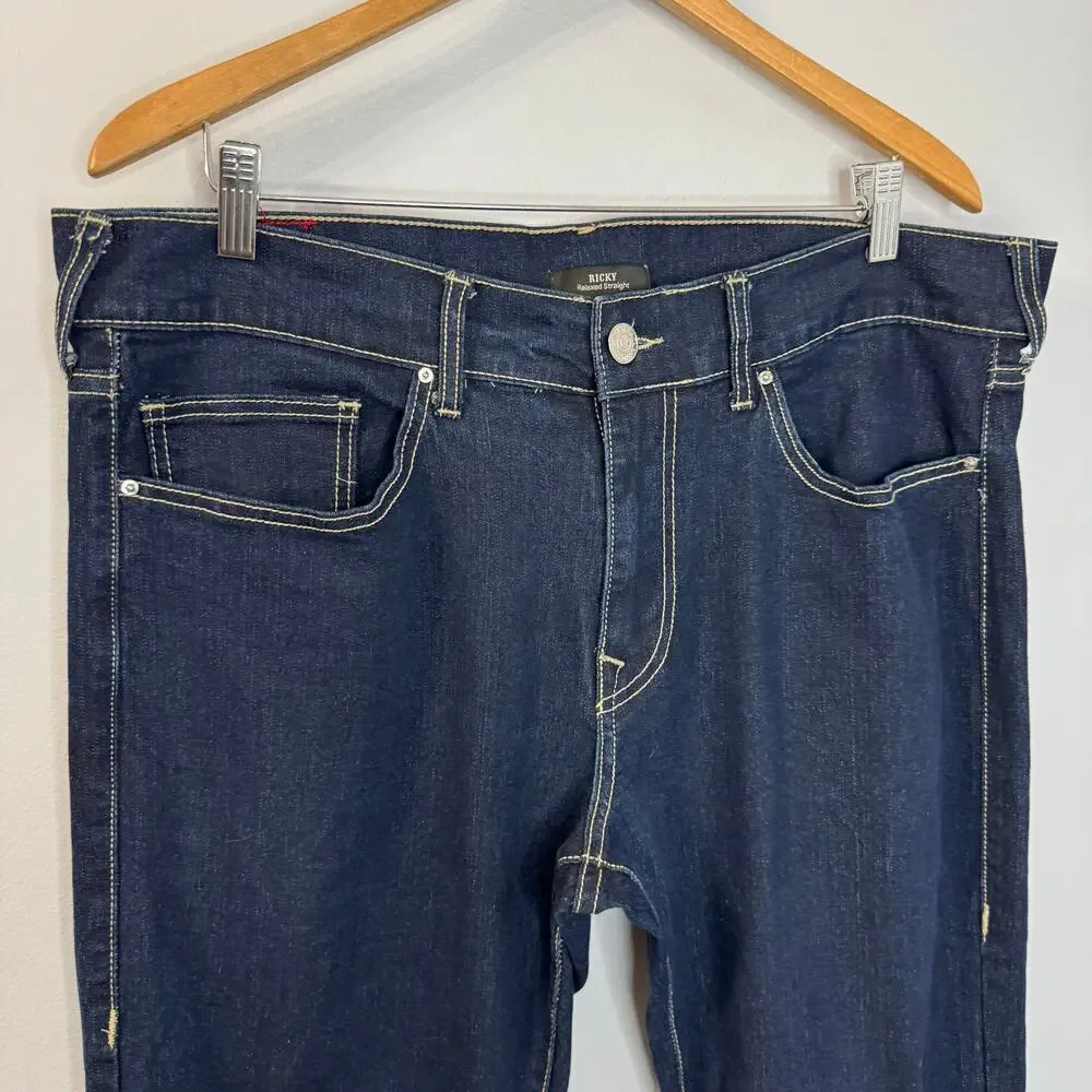 True Religion Ricky SN Relaxed Straight Jean Stitched Stretch Men's 36